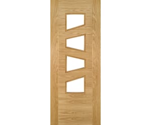 Seville Oak 4L Slanted Glazed - Prefinished Internal Doors