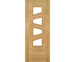 Seville Oak 4L Slanted Glazed - Prefinished Internal Doors