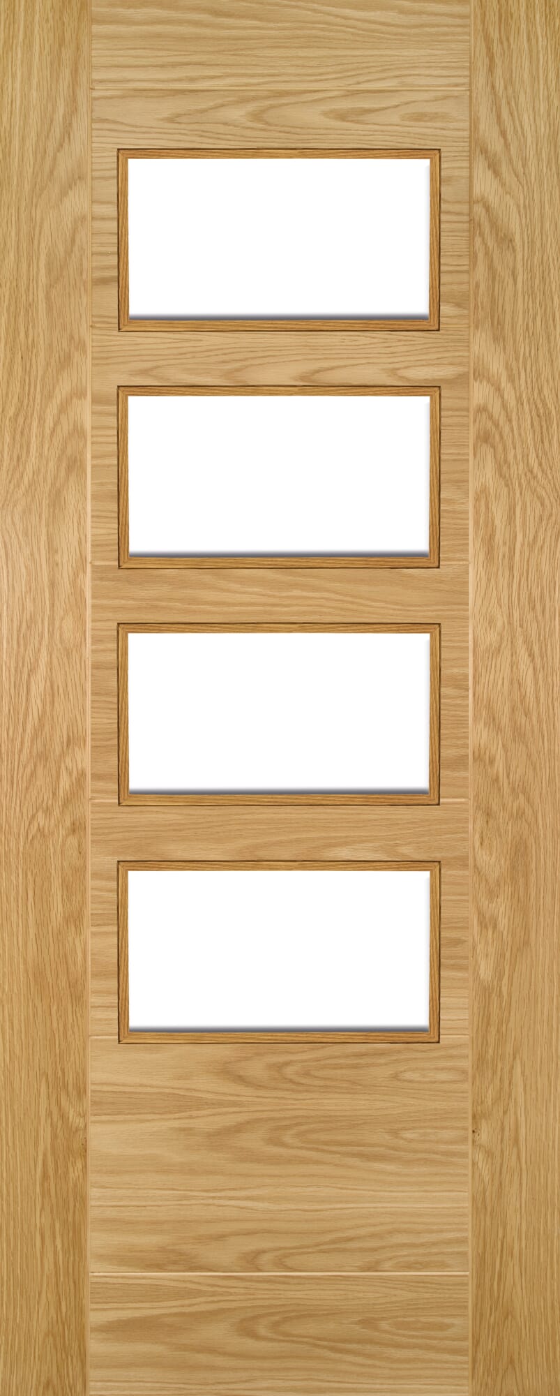 Seville Oak 4L Square Glazed - Prefinished Internal Doors