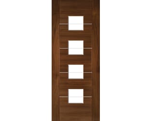 Valencia 5P Walnut - Clear Glazed Prefinished Internal Doors