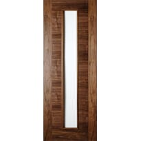 Seville Walnut 1l Clear Glazed Door - Prefinished Image