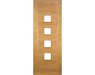Pamplona Oak Glazed - Prefinished Fire Door