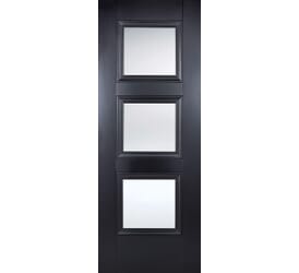 Amsterdam Black 3 Light - Clear Glass Internal Doors