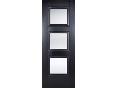 Amsterdam Black 3 Light - Clear Glass Internal Doors Image