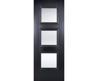 Amsterdam Black 3 Light - Clear Glass Internal Doors