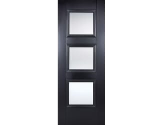 Amsterdam Black 3 Light - Clear Glass Internal Doors