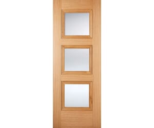 Amsterdam Oak - Clear Glass Prefinished Internal Doors