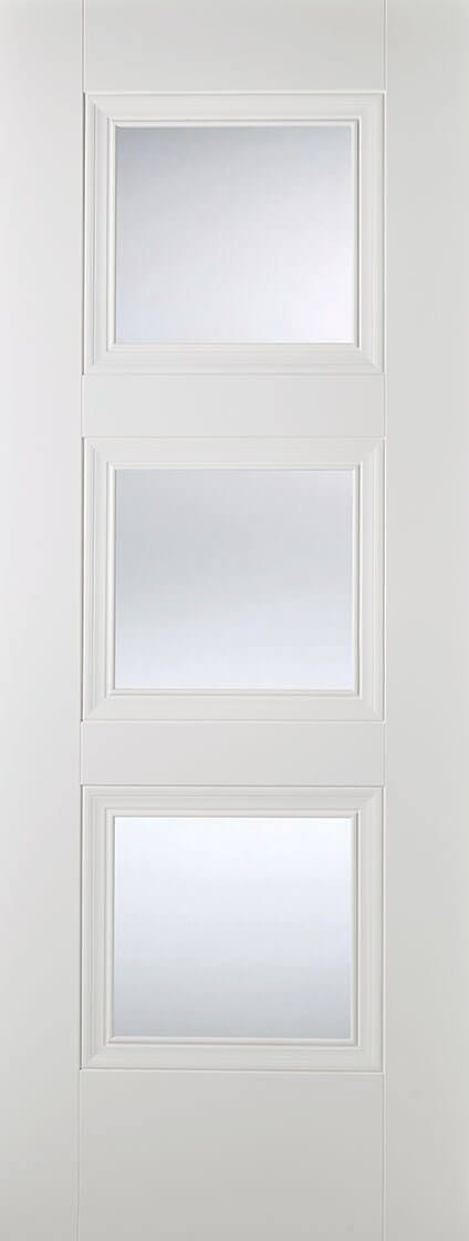 Amsterdam White 3 Light - Clear Glass Internal Doors