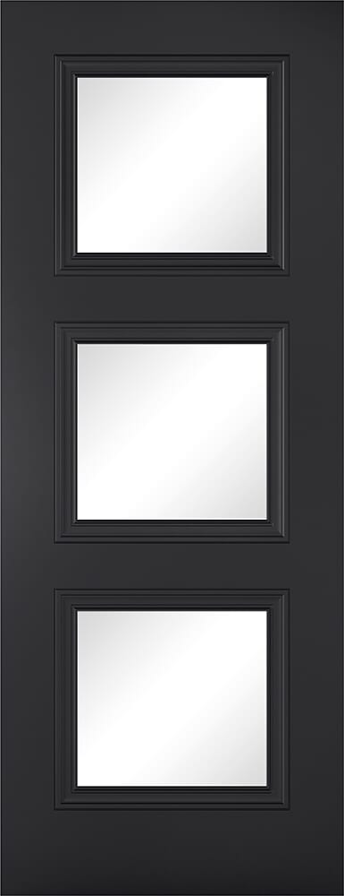 1981 x 762 x 35mm (30") Antwerp Black Clear Glazed  Internal Door