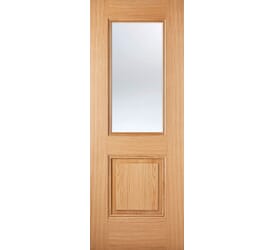 Arnhem Oak 1L/1P - Clear Glass Prefinished Internal Doors