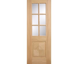 Barcelona 6L - Clear Bevelled Glass Prefinished Oak Internal Doors