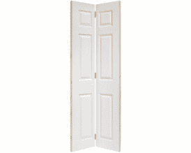 6 Panel White Textured Bi-fold Internal Doors