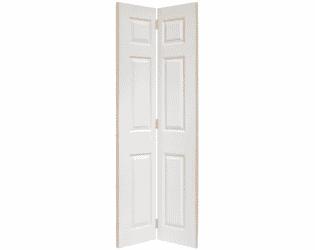 6 Panel White Textured Bi-fold