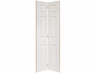 6 Panel White Textured Internal Folding Doors