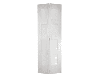 Shaker 4 Light White Primed Internal Folding Doors  with Clear Glass