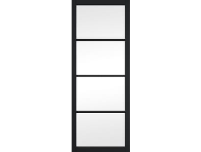 Slimline Black Shaker 4l Clear Glazed Interior Door Image