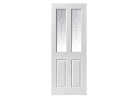 2040mm x 726mm x 40mm  White Grained Canterbury 2 Light   Door