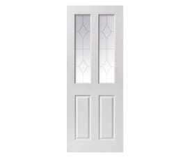 2032mm x 813mm x 35mm (32") White Grained Canterbury 2 Light   Door