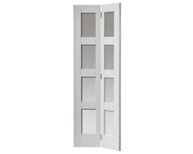 Cayman White Bi-Fold - Clear Glass Internal Doors