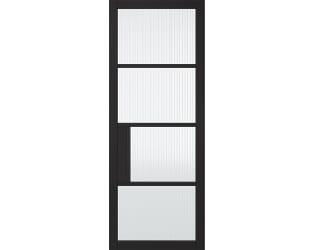 Chelsea Reeded Glazed Black Internal Doors