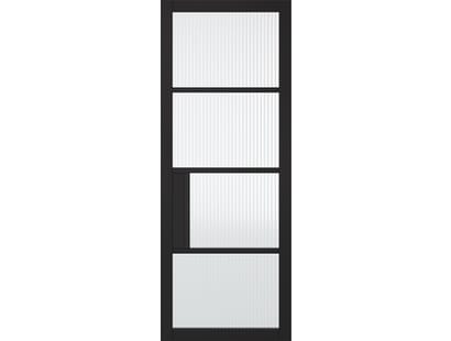 Chelsea Reeded Glazed Black Internal Doors Image