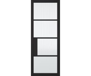 Chelsea Reeded Glazed Black Internal Doors