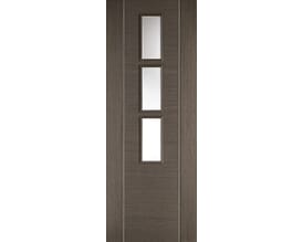Alcaraz Chocolate Grey - Clear Glass Prefinished Internal Doors