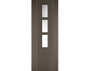 Alcaraz Choco Grey - Clear Glass Prefinished Internal Doors