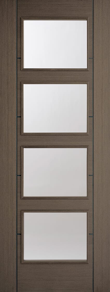 Vancouver Choco Grey 4 Light - Clear Prefinished Internal Doors