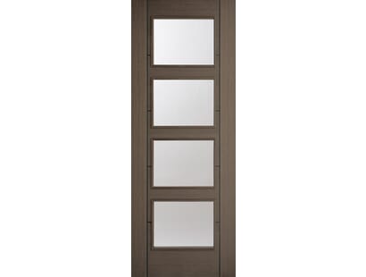 Vancouver Choco Grey 4 Light - Clear Prefinished Internal Doors Image