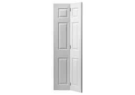1981mm x 914mm x 35mm (36") White Grained Colonist Bi-Fold   Door