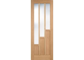 626 x 2040x40mm Coventry Oak - Clear Glass Door