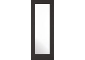 838x1981x35mm (33") Black - Diez Style Clear Glass Prefinished Door