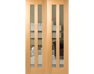 Aston Glazed Oak Rebated Pair Internal Doors