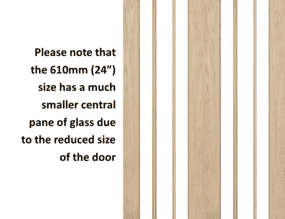 1208 x 1981x35mm Lincoln Glazed Oak Rebated Pair Door