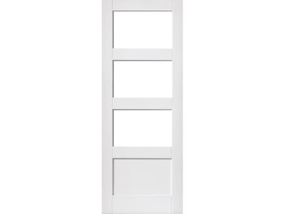 White Shaker 3 Light - Clear Glass Internal Doors Image