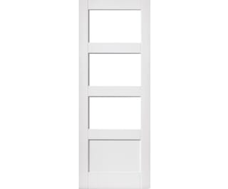 White Shaker 3 Light - Clear Glass Internal Doors