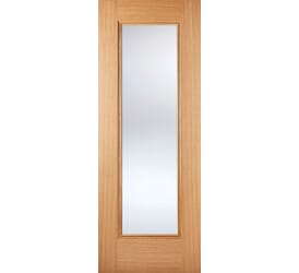 Eindhoven Oak 1L - Clear Glass Prefinished Internal Doors