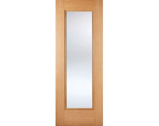 Eindhoven Oak 1L - Clear Glass Prefinished Internal Doors