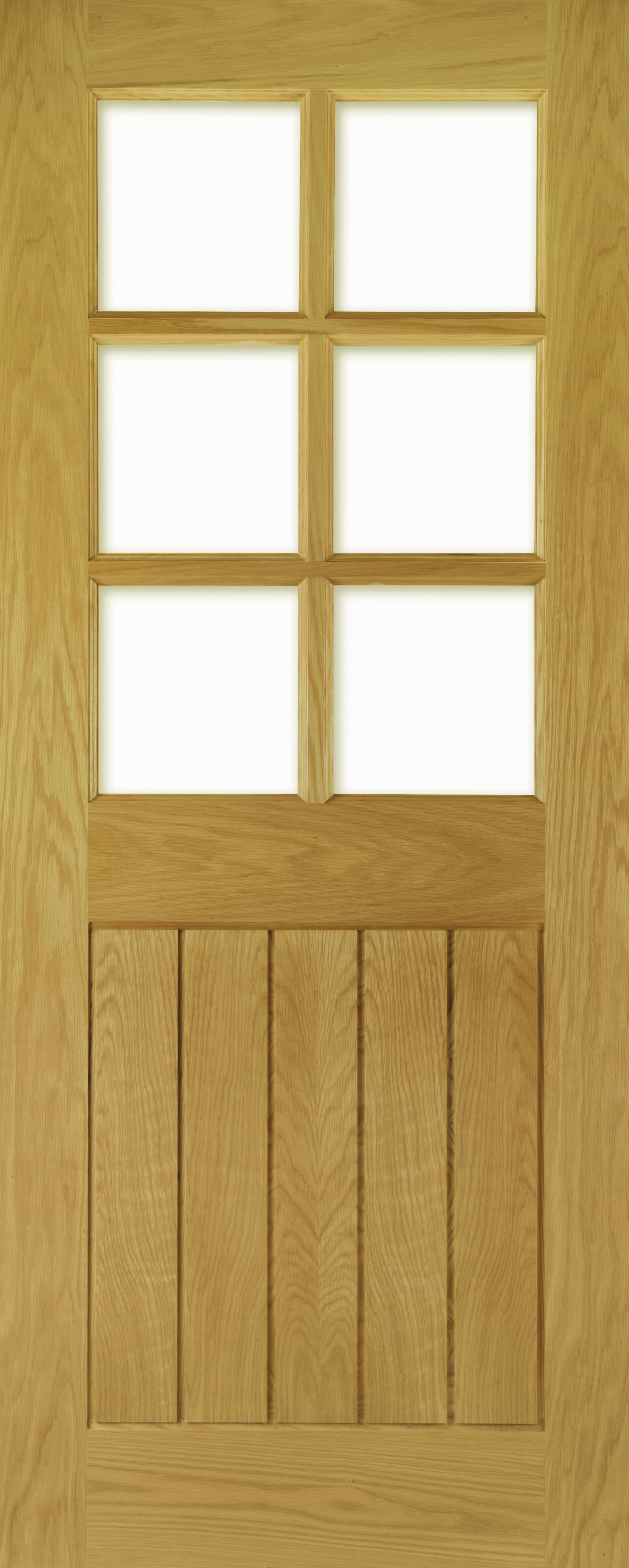 2040 x 826 x 40mm Ely Glazed Oak - Prefinished Internal Door