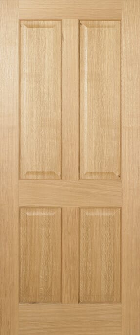 Regency Oak 4 Panel FD30 Fire Door Set