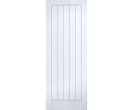 Textured Vertical 5P White Fire Door