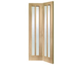 Worcester Oak Bi-Fold - Clear Glass Internal Doors