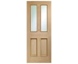 813x2032x35mm (32") Malton Oak - Clear Bevelled Glass Door