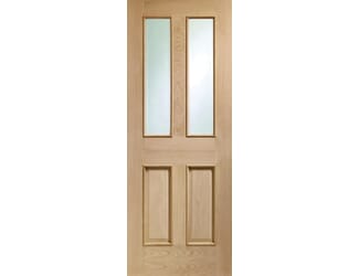 Malton Oak - Clear Bevelled Glass and Raised Mouldings Internal Doors