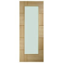 Messina Oak Glazed Door - Obscure Image