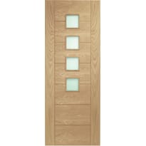 Palermo Oak Glazed Door - Obscure Image