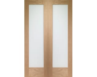 Pattern 10 Door Pair Oak - Obscure Glass Internal Doors
