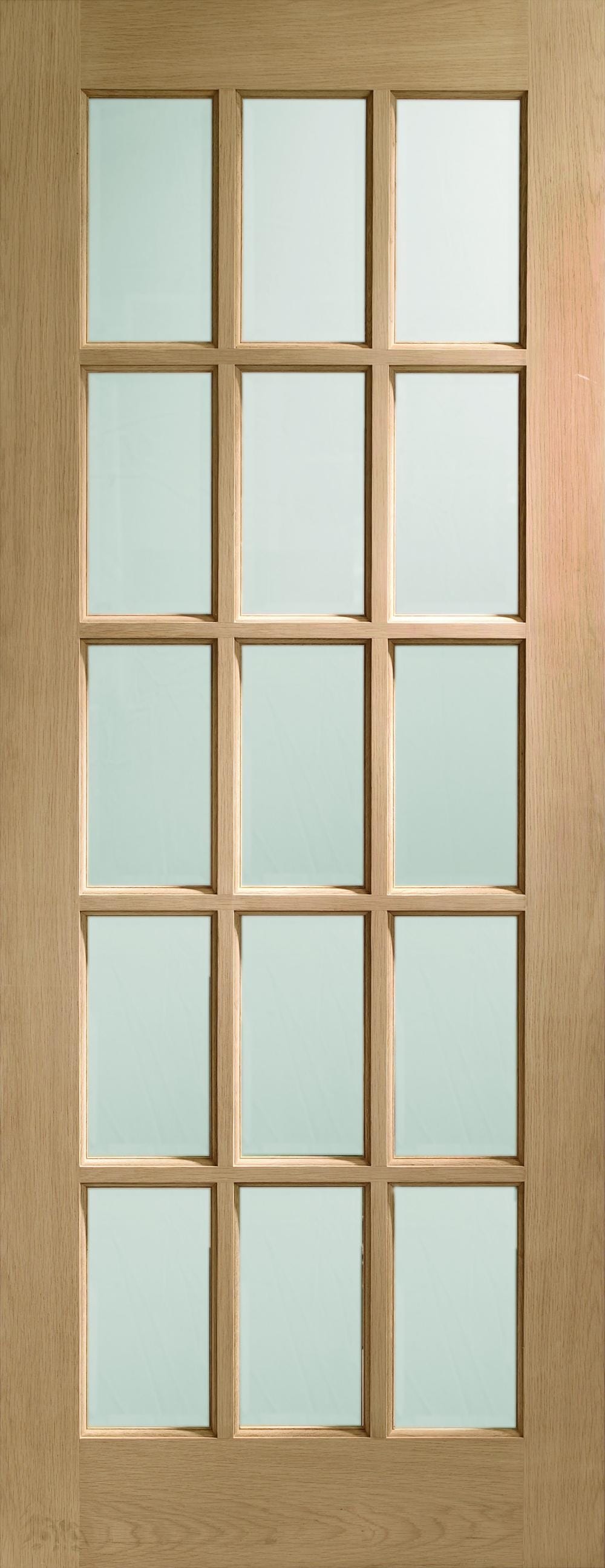 SA77 Oak - Clear Bevelled Glass Internal Doors