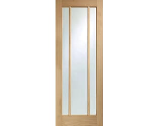 Worcester Oak 3 Light - Clear Glass Fire Door